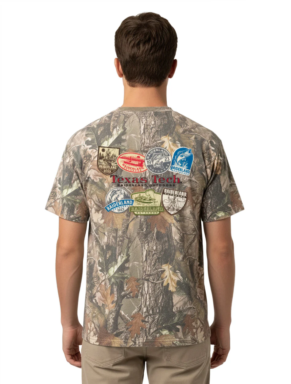 Texas Tech "Lakeside Patches" Washed Camo Short Sleeve T-Shirt - Image 3