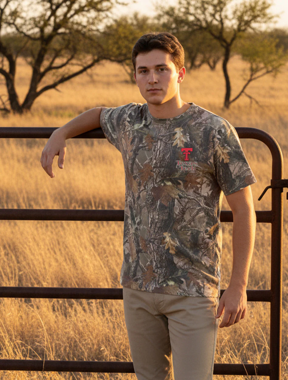 Texas Tech "Lakeside Patches" Washed Camo Short Sleeve T-Shirt - Image 4