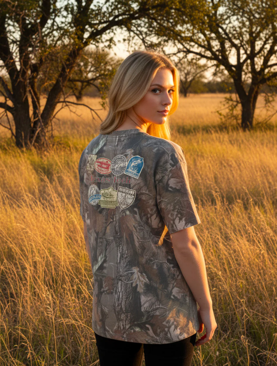 Texas Tech "Lakeside Patches" Washed Camo Short Sleeve T-Shirt - Image 6
