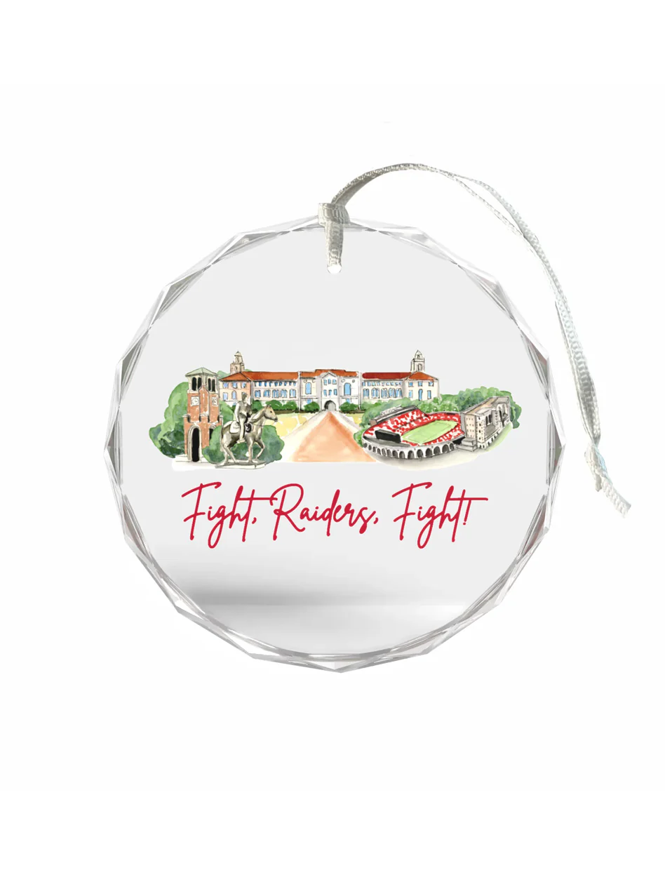 Texas Tech "Landmark" Beveled Glass Ornament