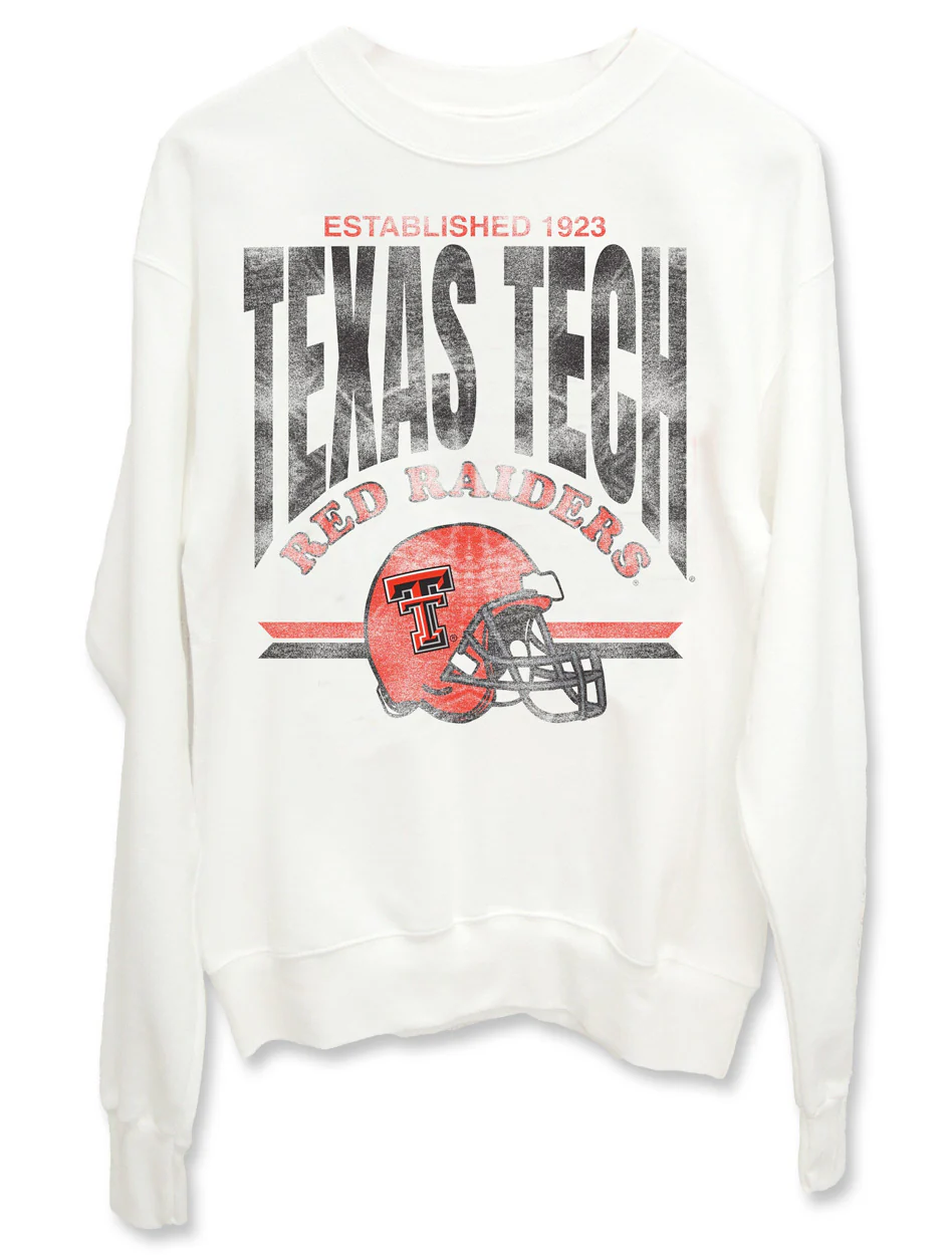 Texas Tech Livy Lu "Est. 1923 Helmet" Crew Sweatshirt