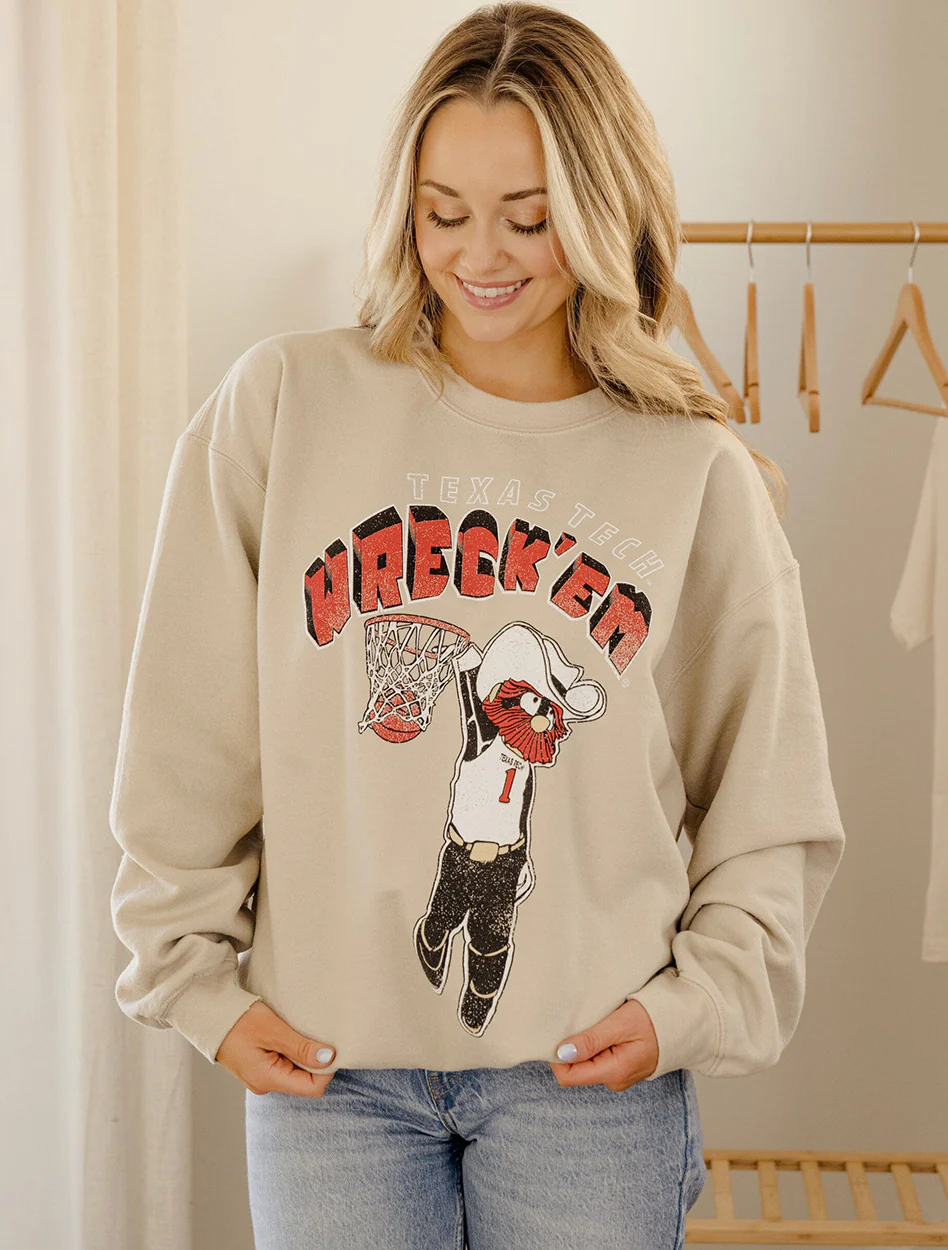 Texas Tech Livy Lu Raider Red "Slamfest" Thrifted Sweatshirt