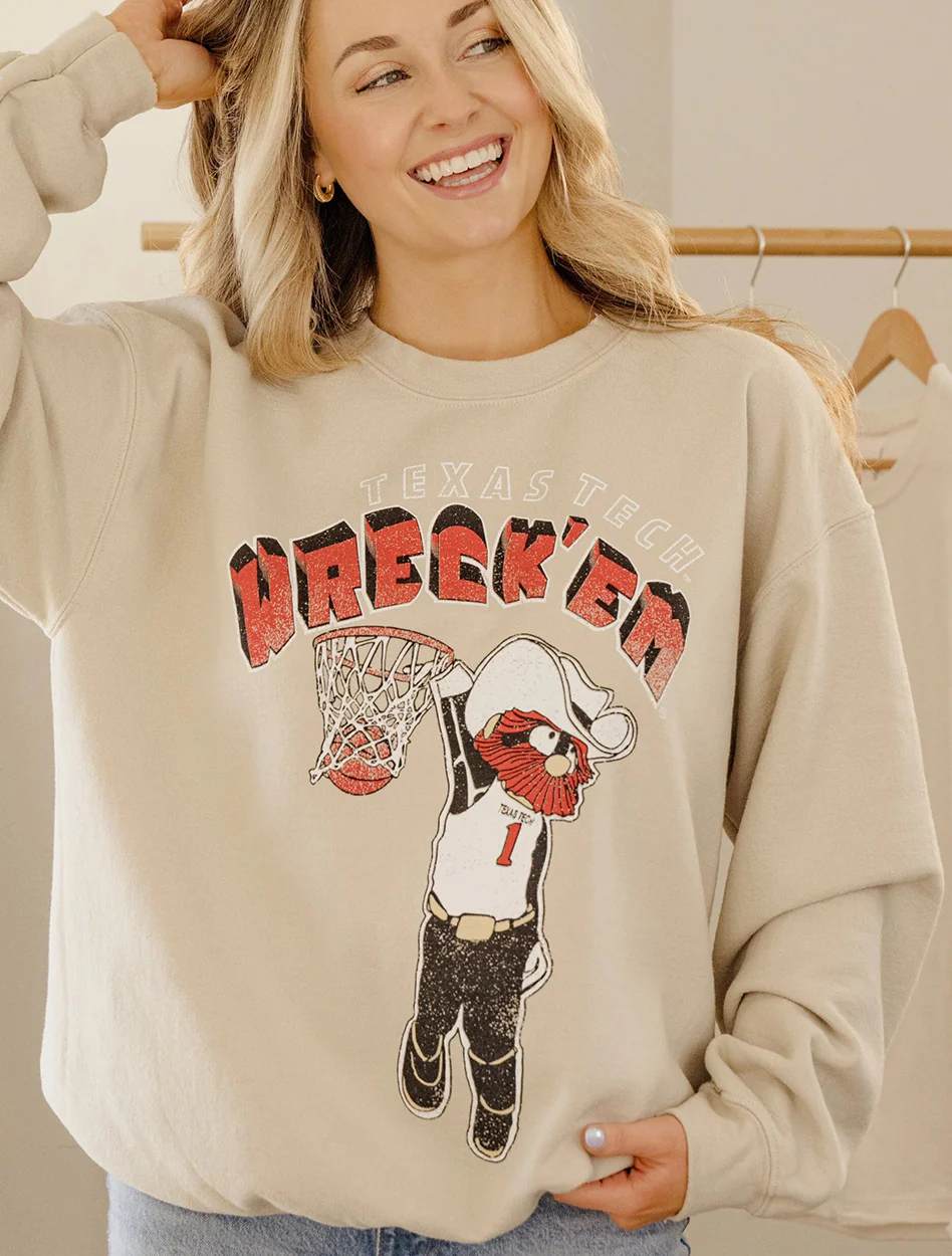 Texas Tech Livy Lu Raider Red "Slamfest" Thrifted Sweatshirt - Image 3