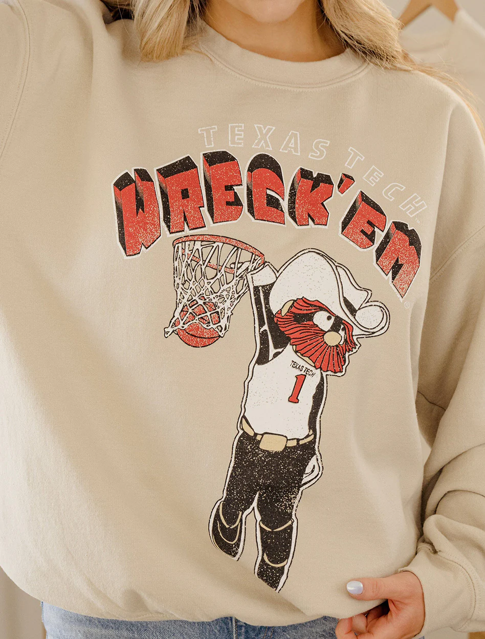 Texas Tech Livy Lu Raider Red "Slamfest" Thrifted Sweatshirt - Image 4
