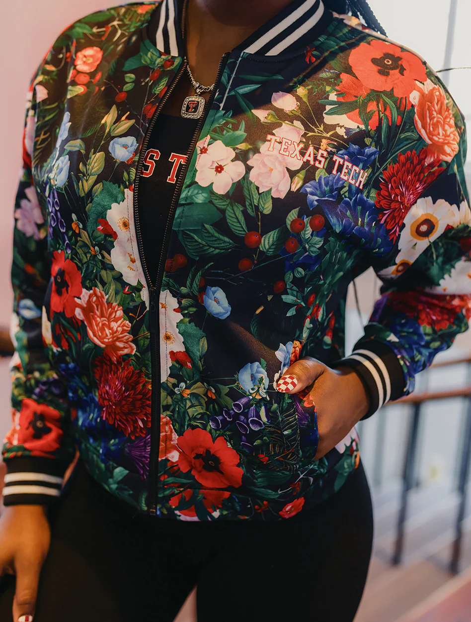 Texas Tech "Marissa" Floral Full Zip Jacket - Image 2