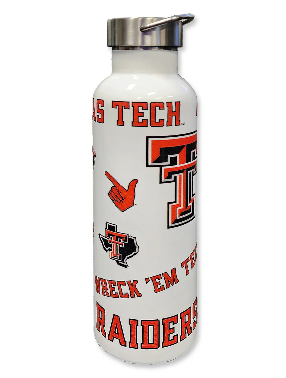 Texas Tech "Medley of Logos" 26 oz Metal Water Bottle - Image 2