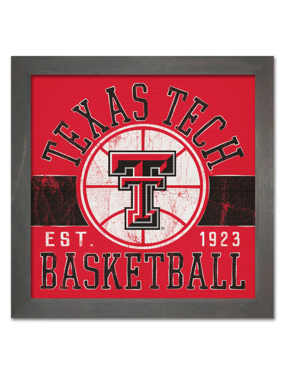 Texas Tech "Moneyball" on Crosshatch Wood Frame