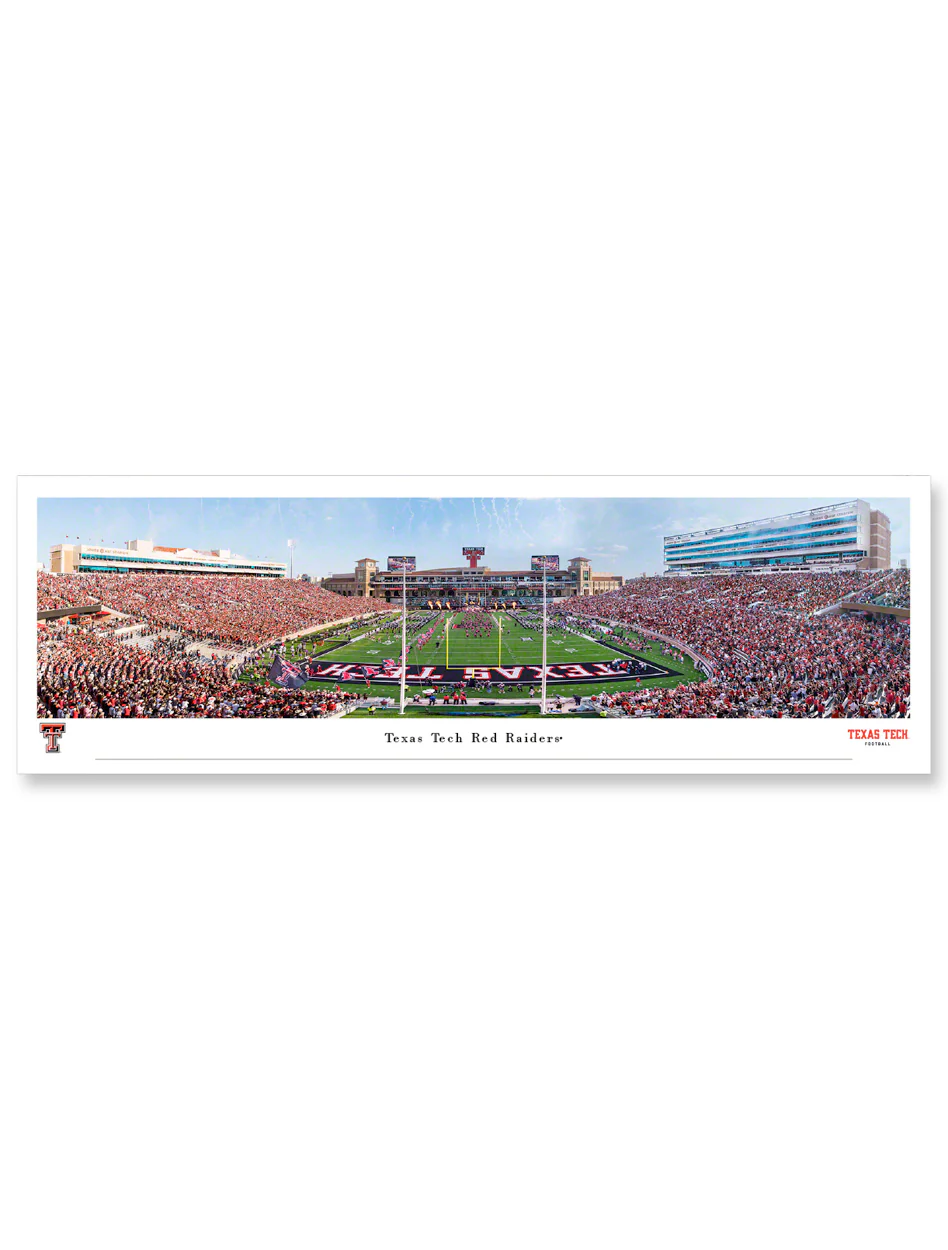 Texas Tech "New South End Zone" Panoramic Poster of Jones AT&T Stadium