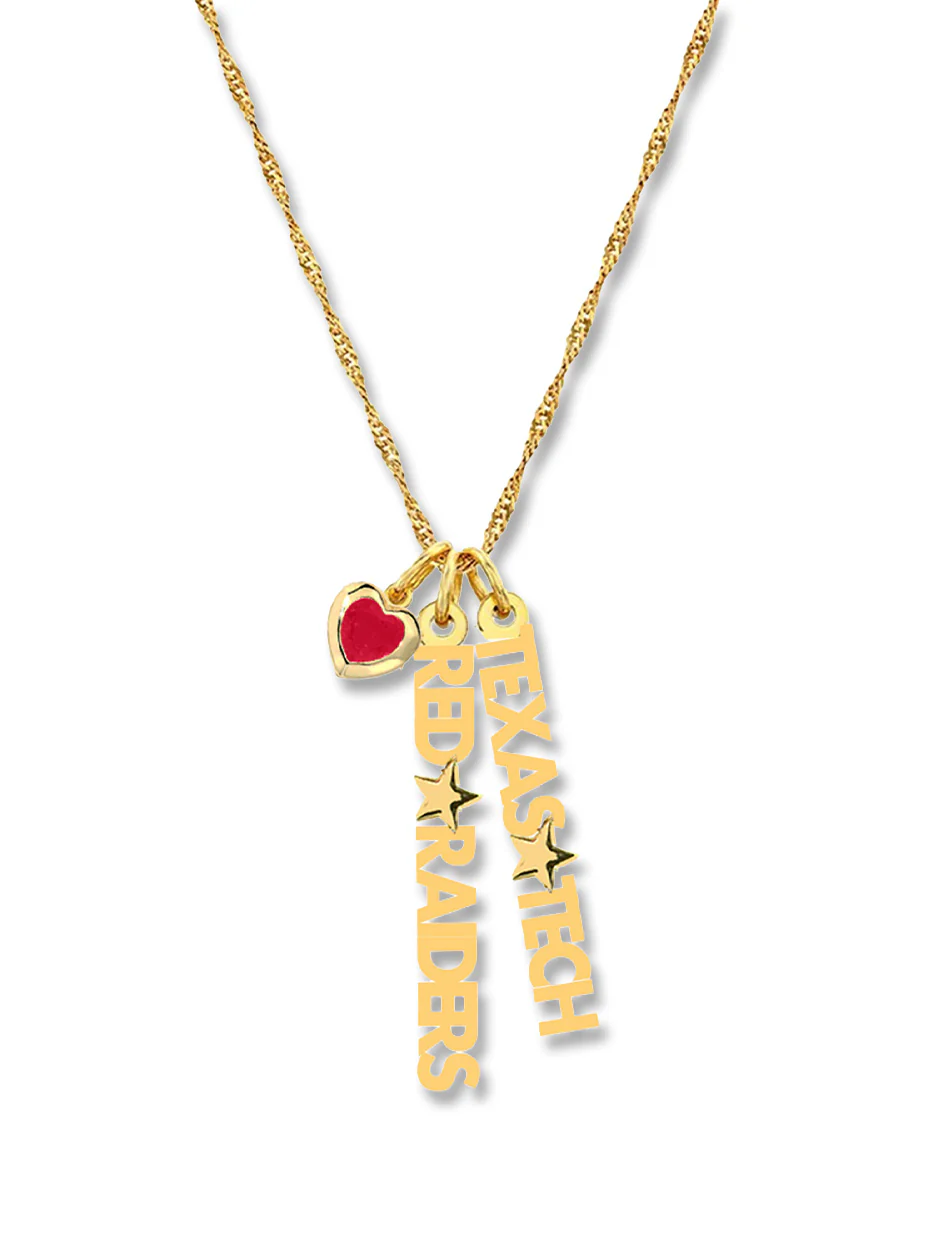 Texas Tech "Peppo" Bar Charm  Necklace