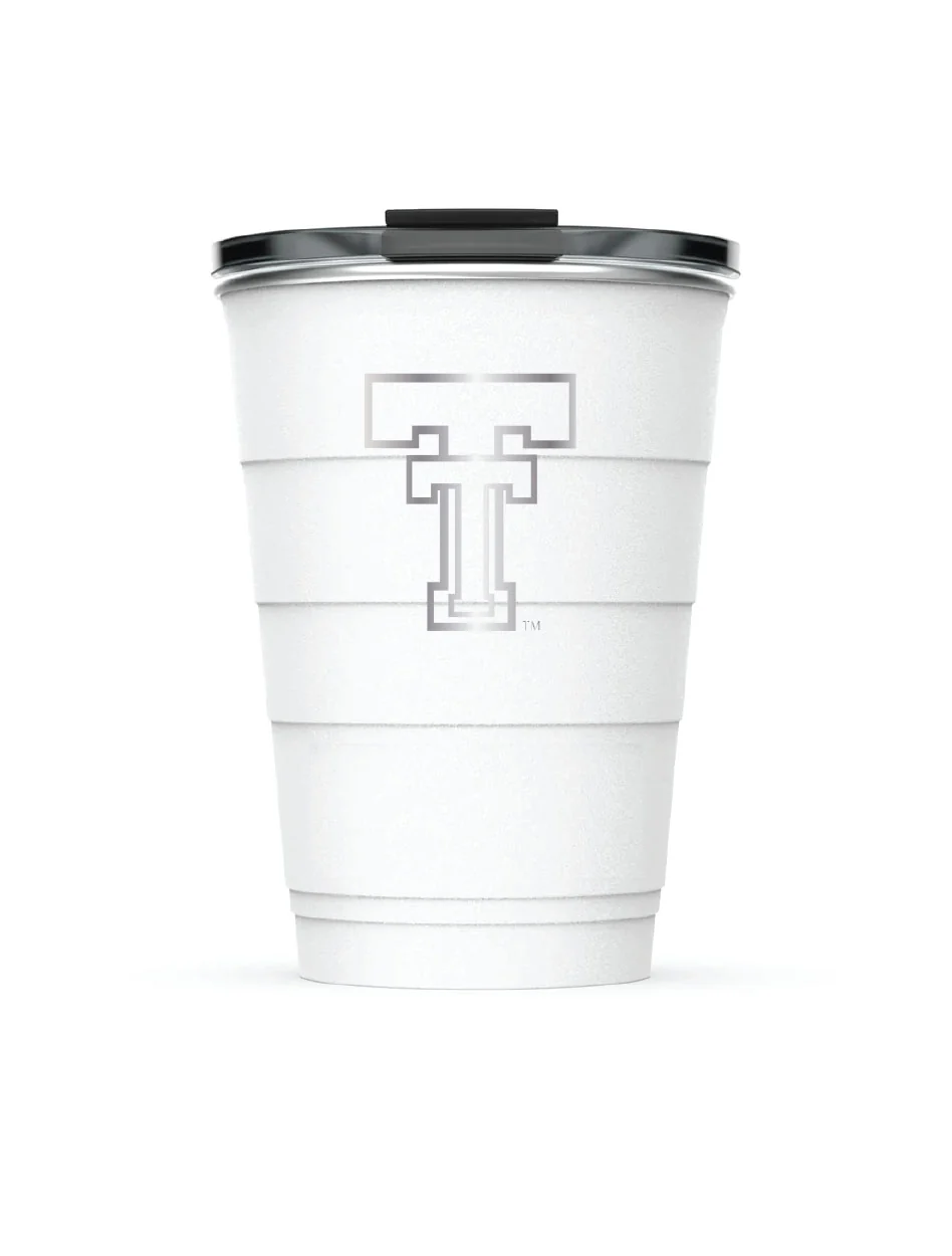Texas Tech Pirani "Throwback" 16oz White Party Cup Tumbler