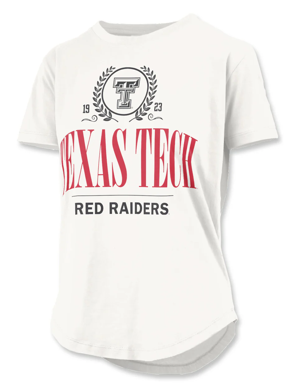 Texas Tech Press Box "Caesar" Crew Neck Rounded Bottom Top