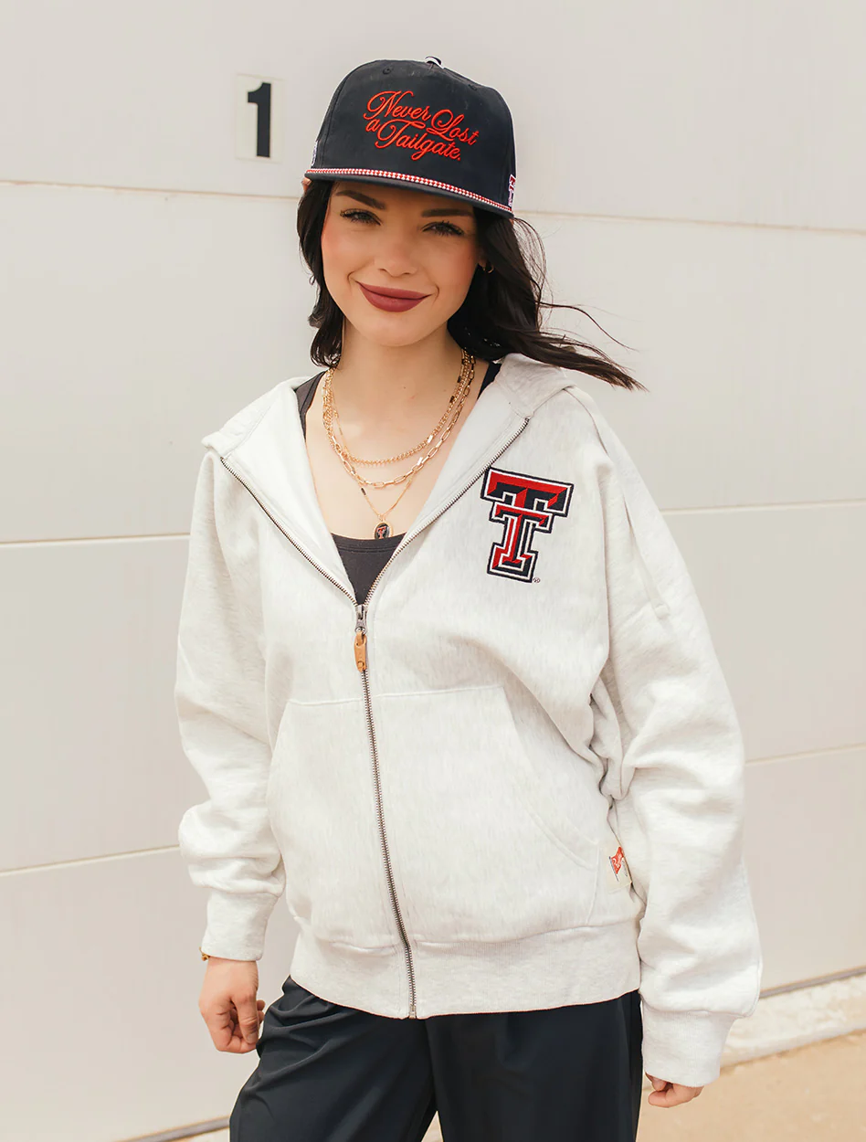 Texas Tech Press Box "Fairborne" Oversized Full Zip Hoodie - Image 5