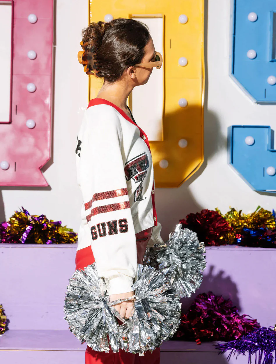 Texas Tech Queen of Sparkles Varsity Cardigan - Image 3