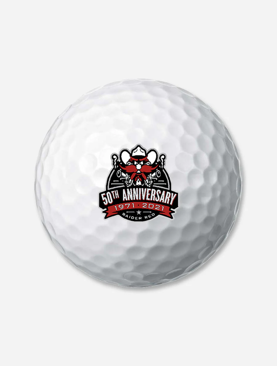 Texas Tech Raider Red 50th Anniversary 3 Pack of Golf Balls - Image 2