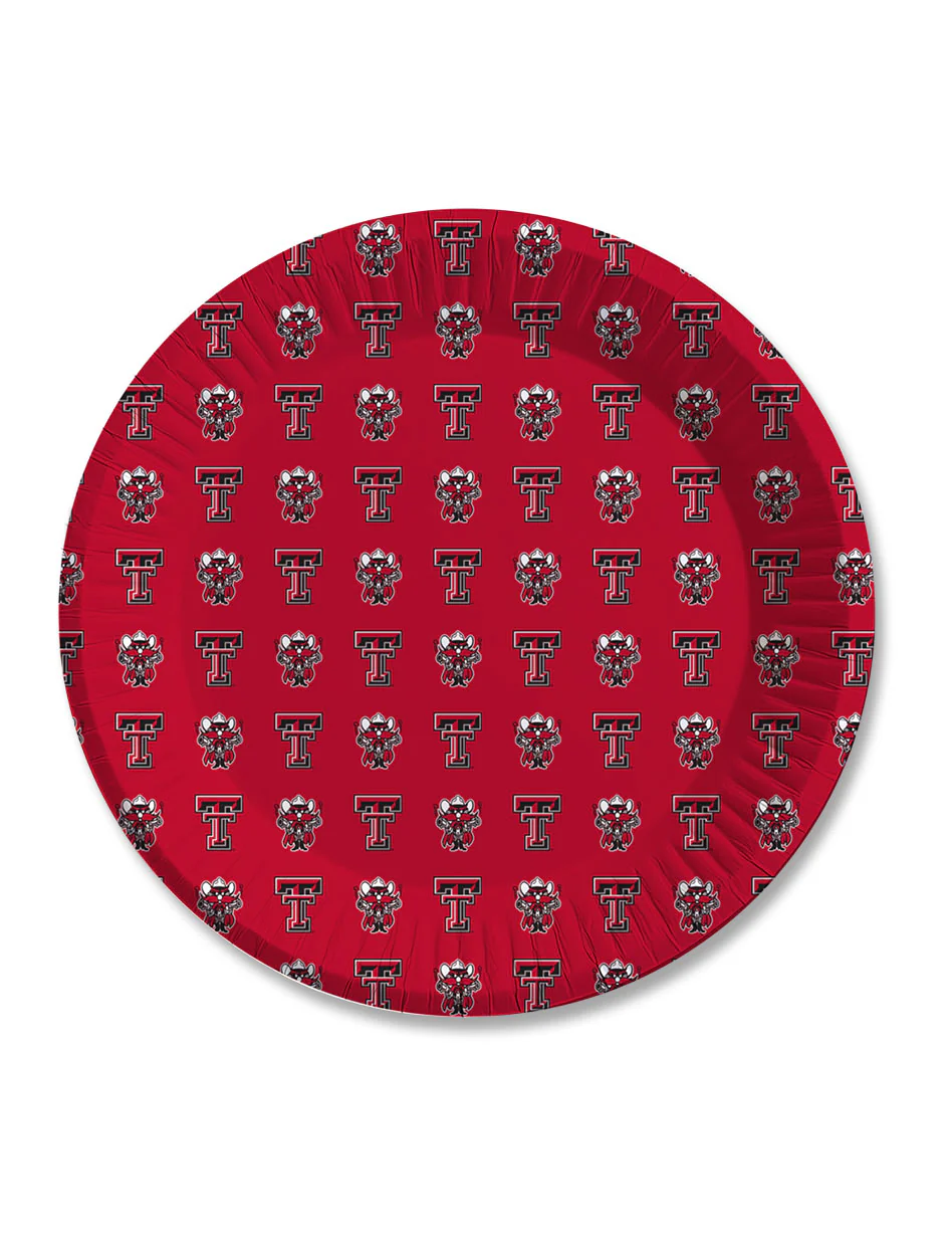 Texas Tech Raider Red Custom 25 pk 9" Paper Plates - Image 2