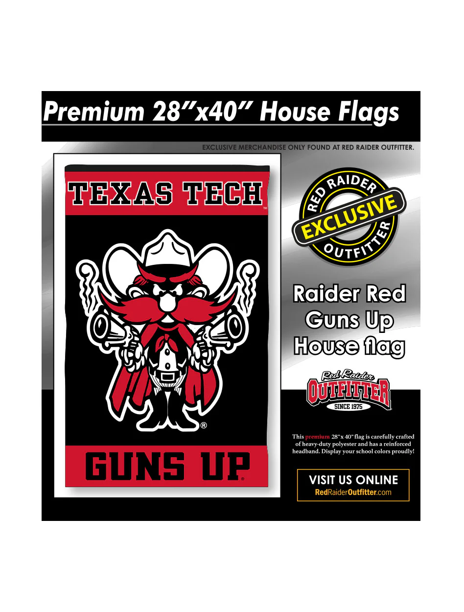 Texas Tech Raider Red Guns Up 28'x40' Premium House Flag
