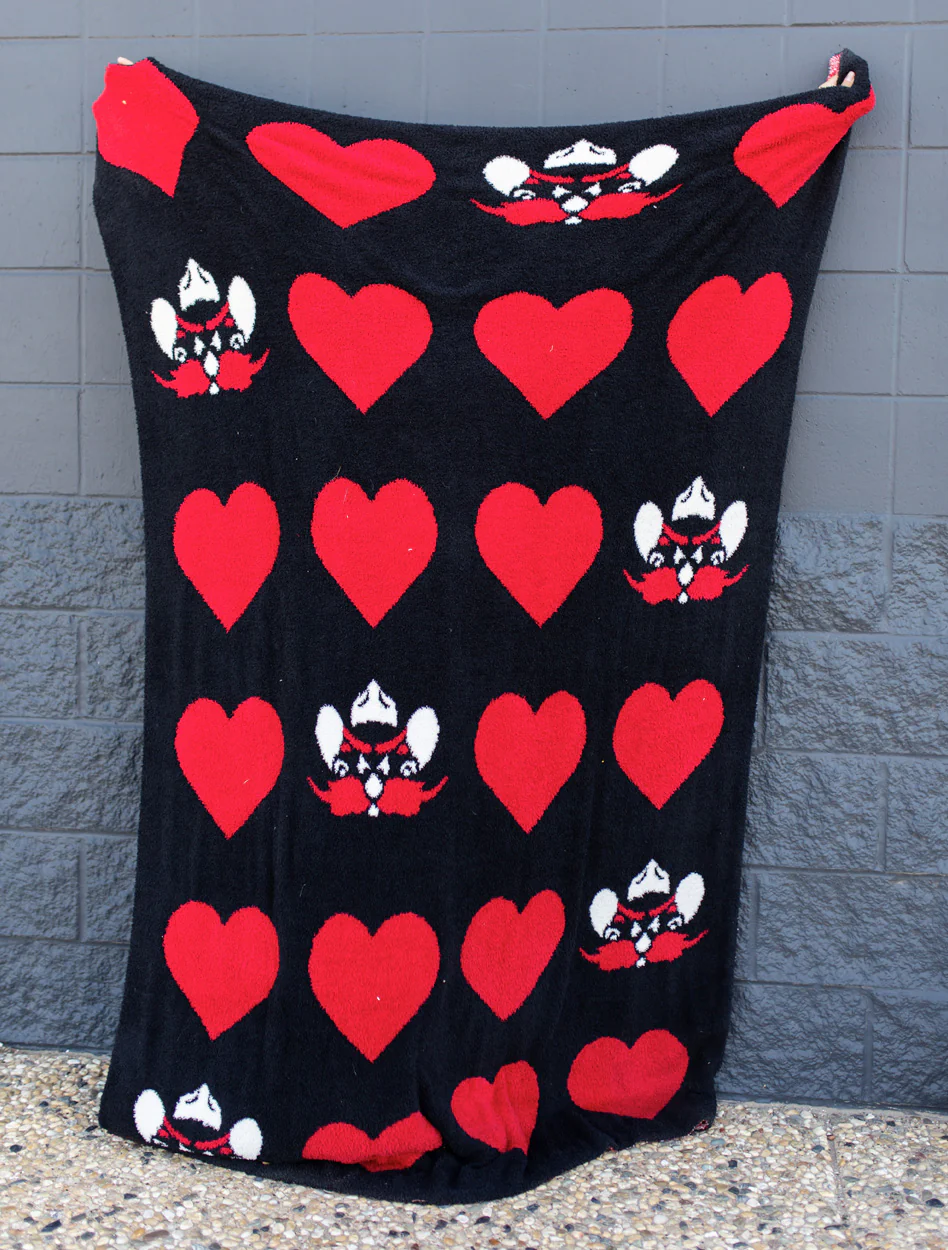 Texas Tech "Raider Red Heart" Cozy Throw Blanket