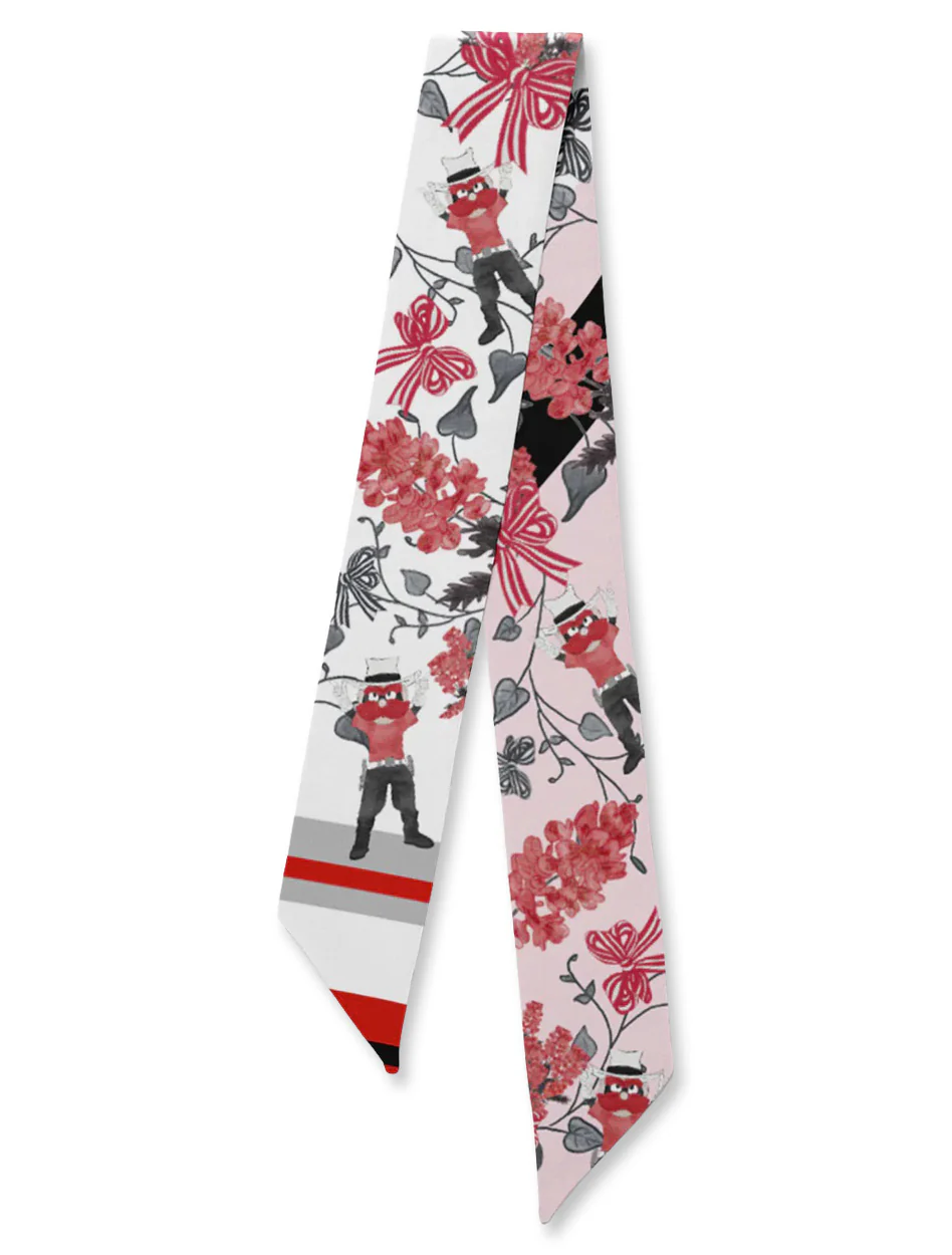 Texas Tech Raider Red Skinny Silk Scarf