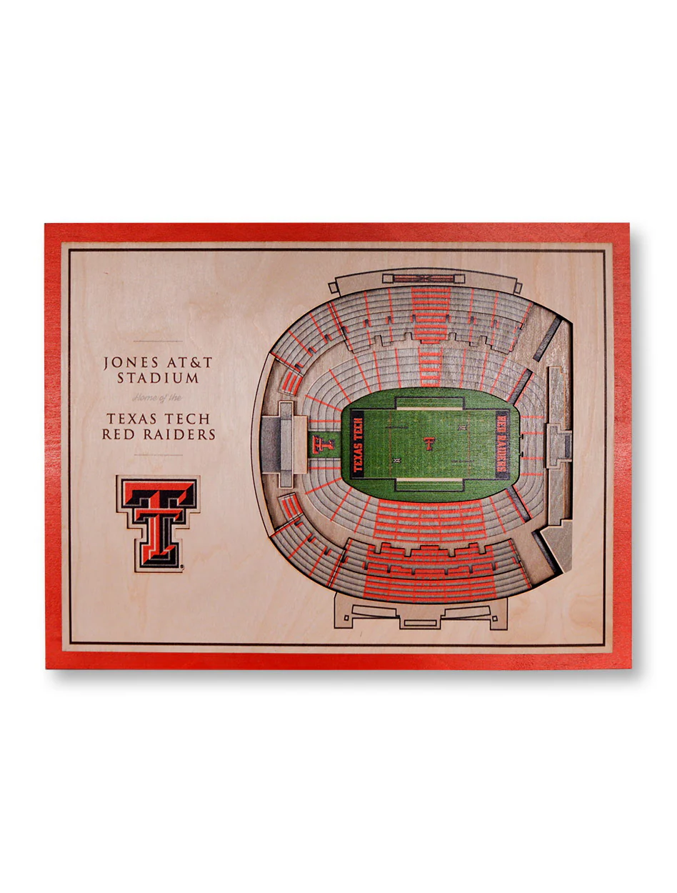 Texas Tech Red Raiders 5-Layer Stadium View Wall Art