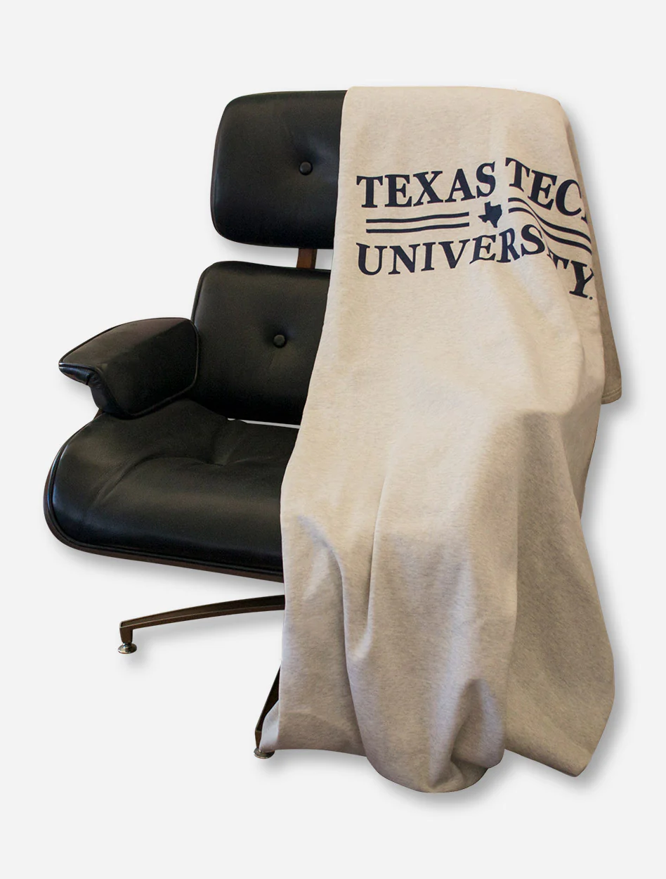 Texas Tech Red Raiders Bar None Navy Text Sweatshirt Blanket - Image 3
