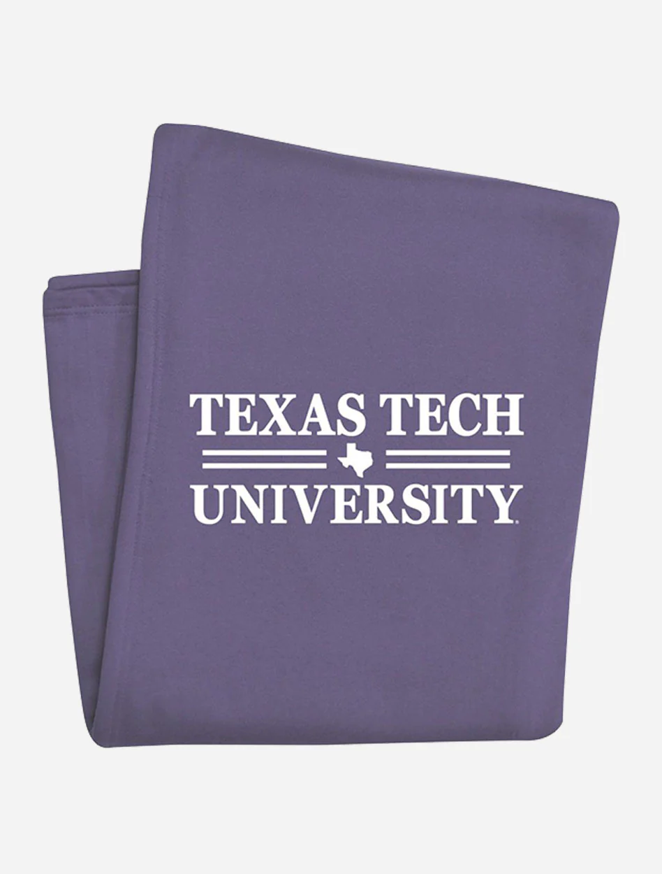 Texas Tech Red Raiders Bar None White Text Sweatshirt Blanket - Image 7