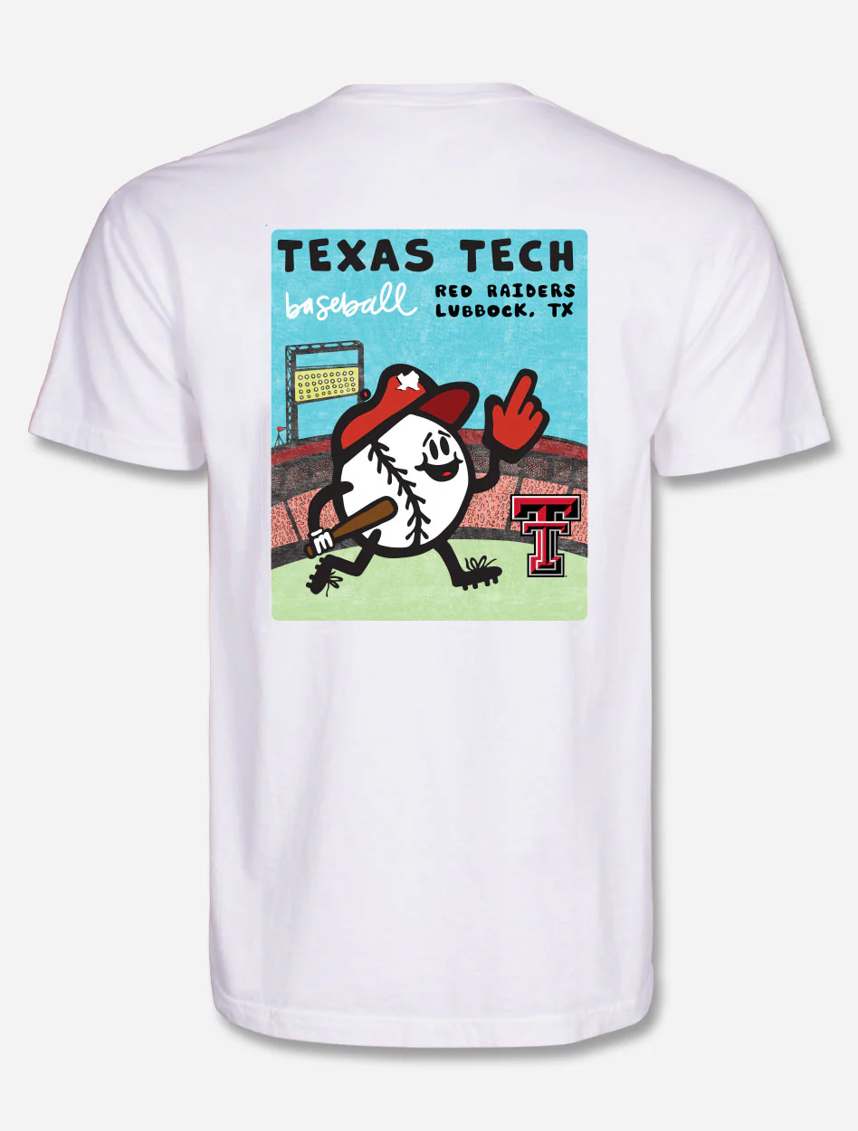 Texas Tech Red Raiders "Baseball Toon Sports" White T-Shirt