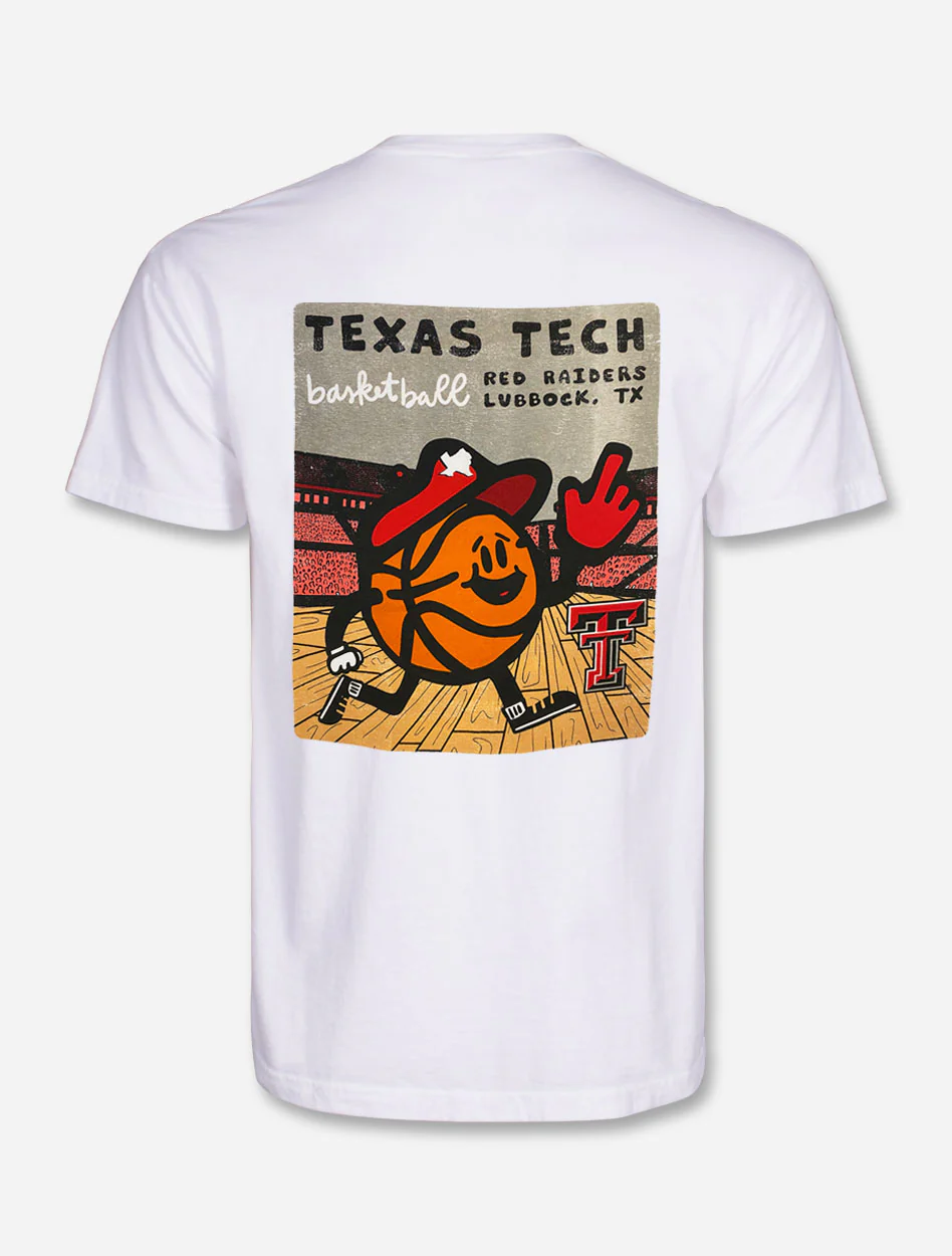 Texas Tech Red Raiders "Basketball Toon Sports" Comfort Color White T-Shirt