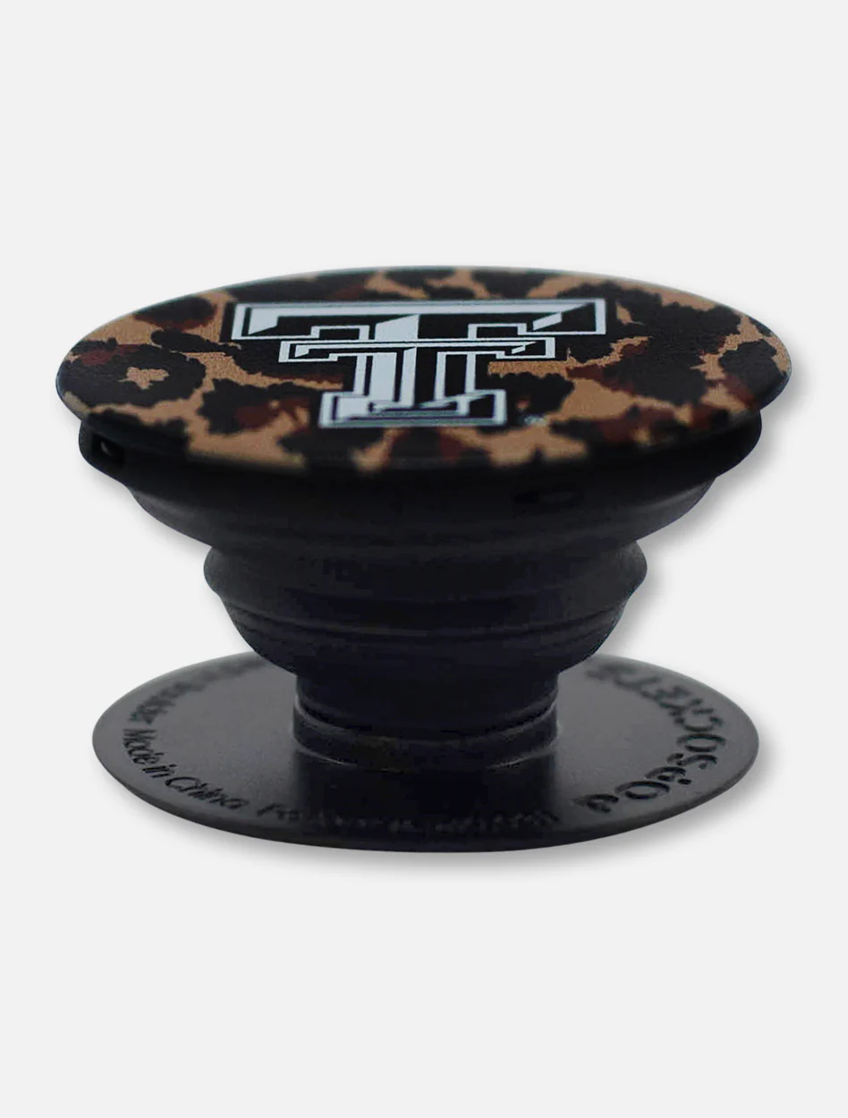 Texas Tech Red Raiders Black and White Double T Cheetah Pop Socket - Image 2