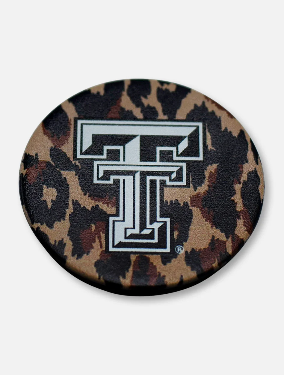 Texas Tech Red Raiders Black and White Double T Cheetah Pop Socket - Image 3
