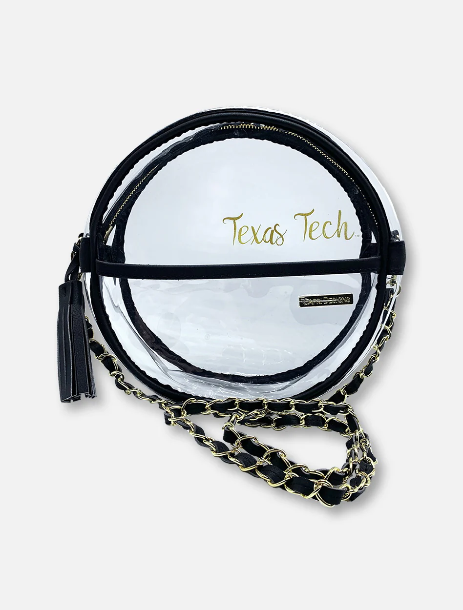 Texas Tech Red Raiders Canteen Crossbody in Gold Script Clear Bag