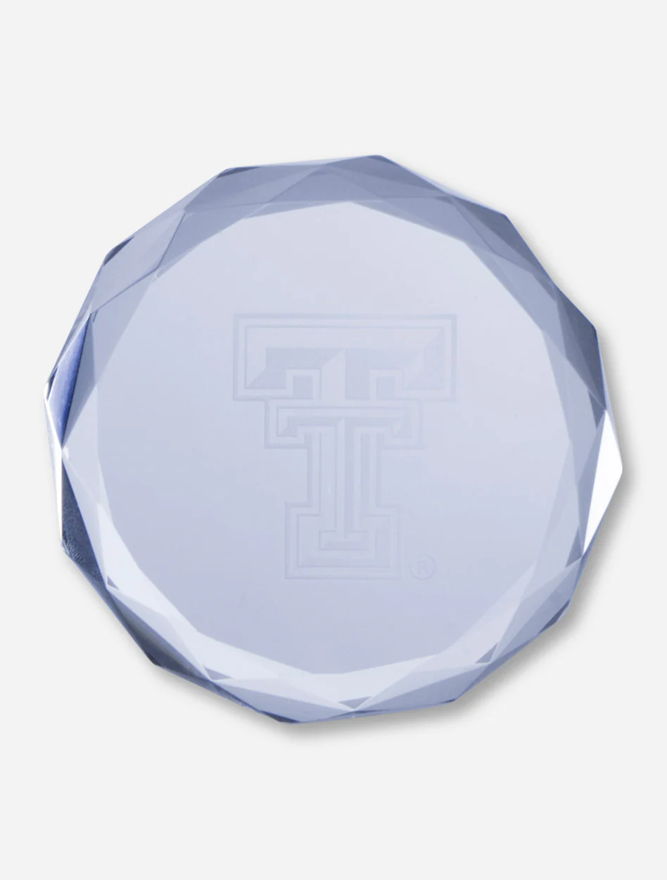 Texas Tech Red Raiders Cut Glass Double T Paperweight
