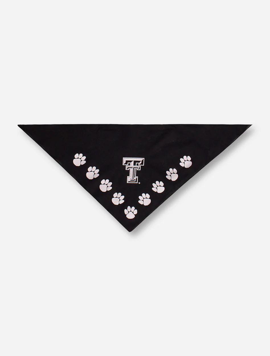 Texas Tech Red Raiders Dog Bandana with White Double T and Paw Prints