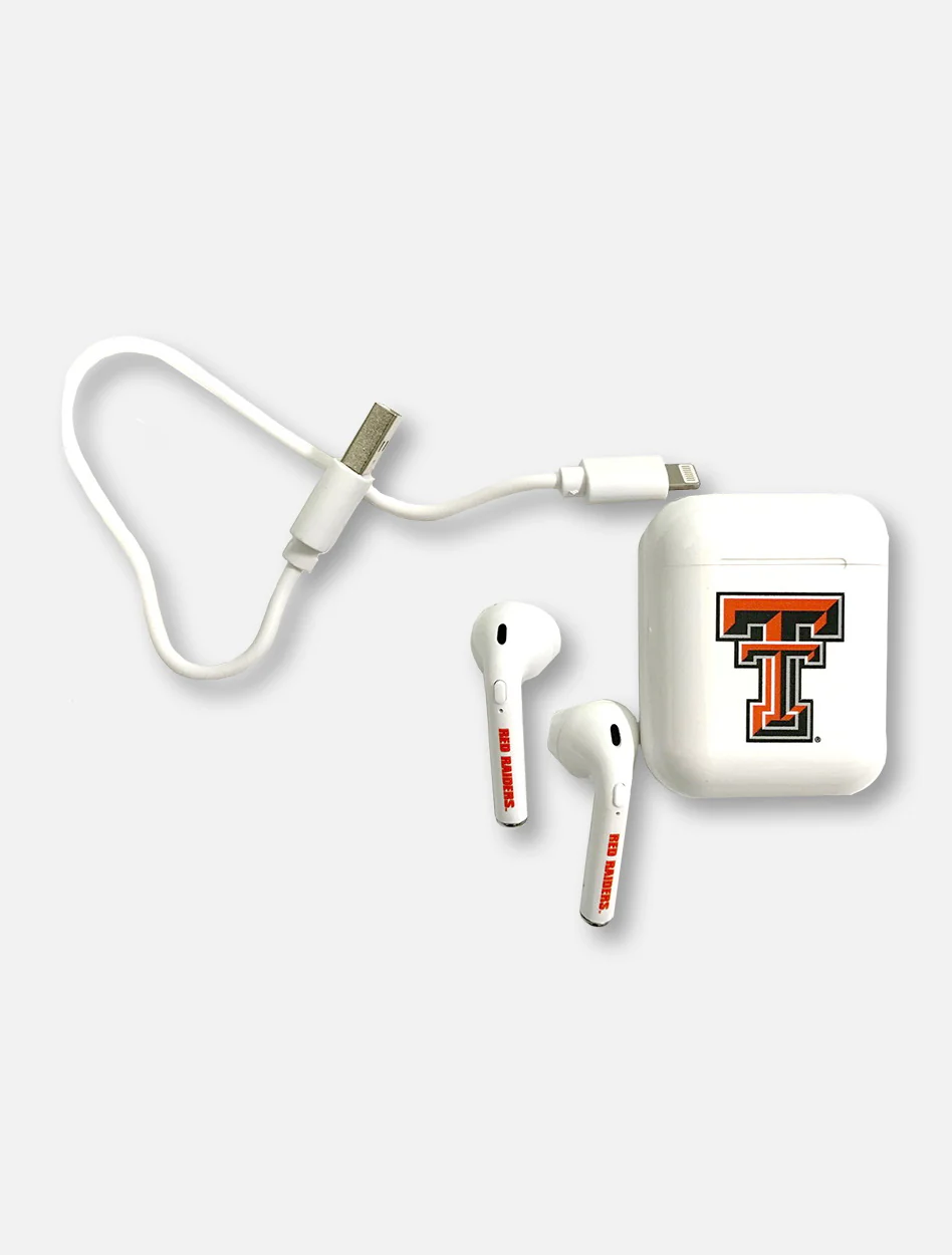 Texas Tech Red Raiders Double T Bluetooth Earbuds With Charging Case