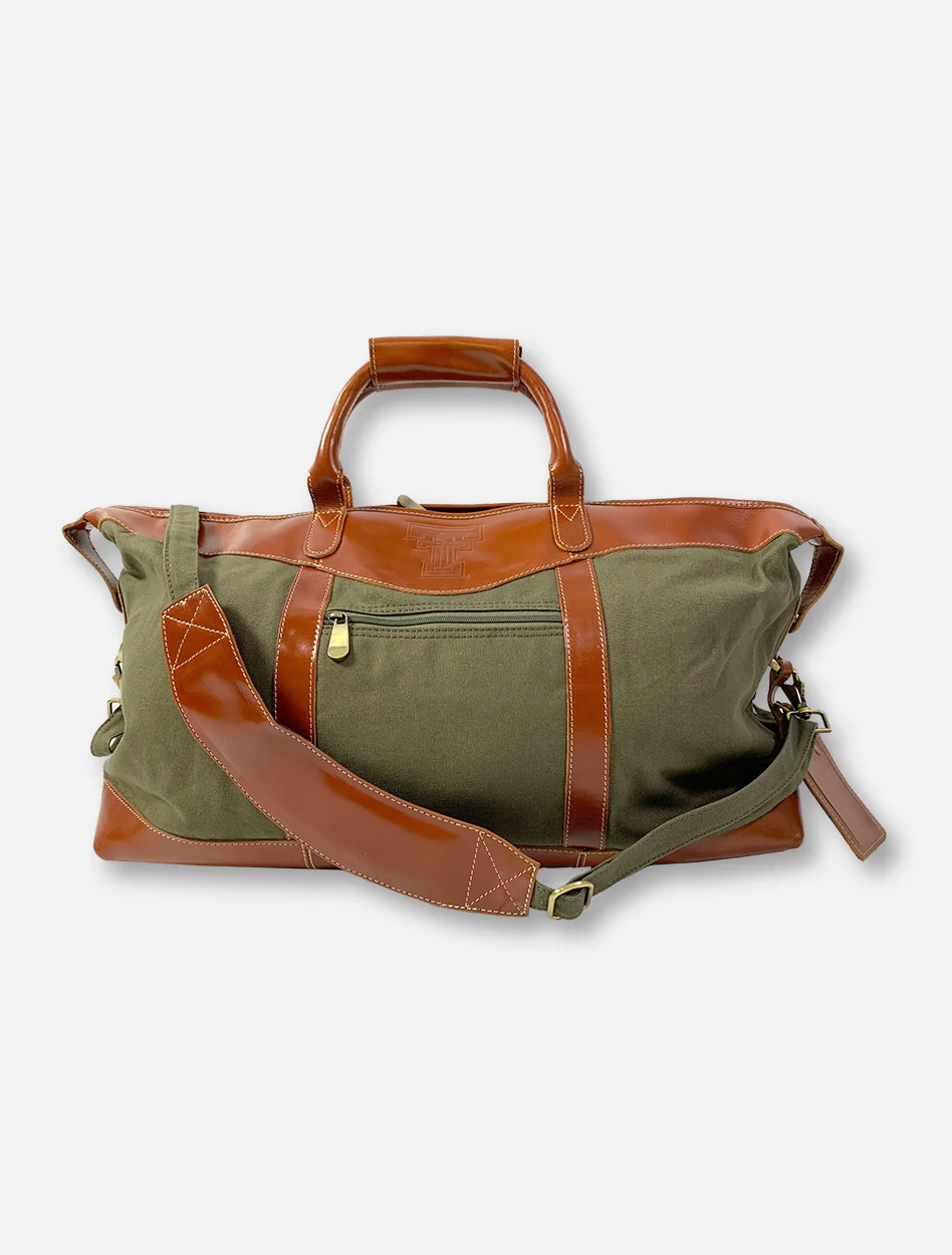 Texas Tech Red Raiders Double T Canyon Canvas and Leather Duffle Bag