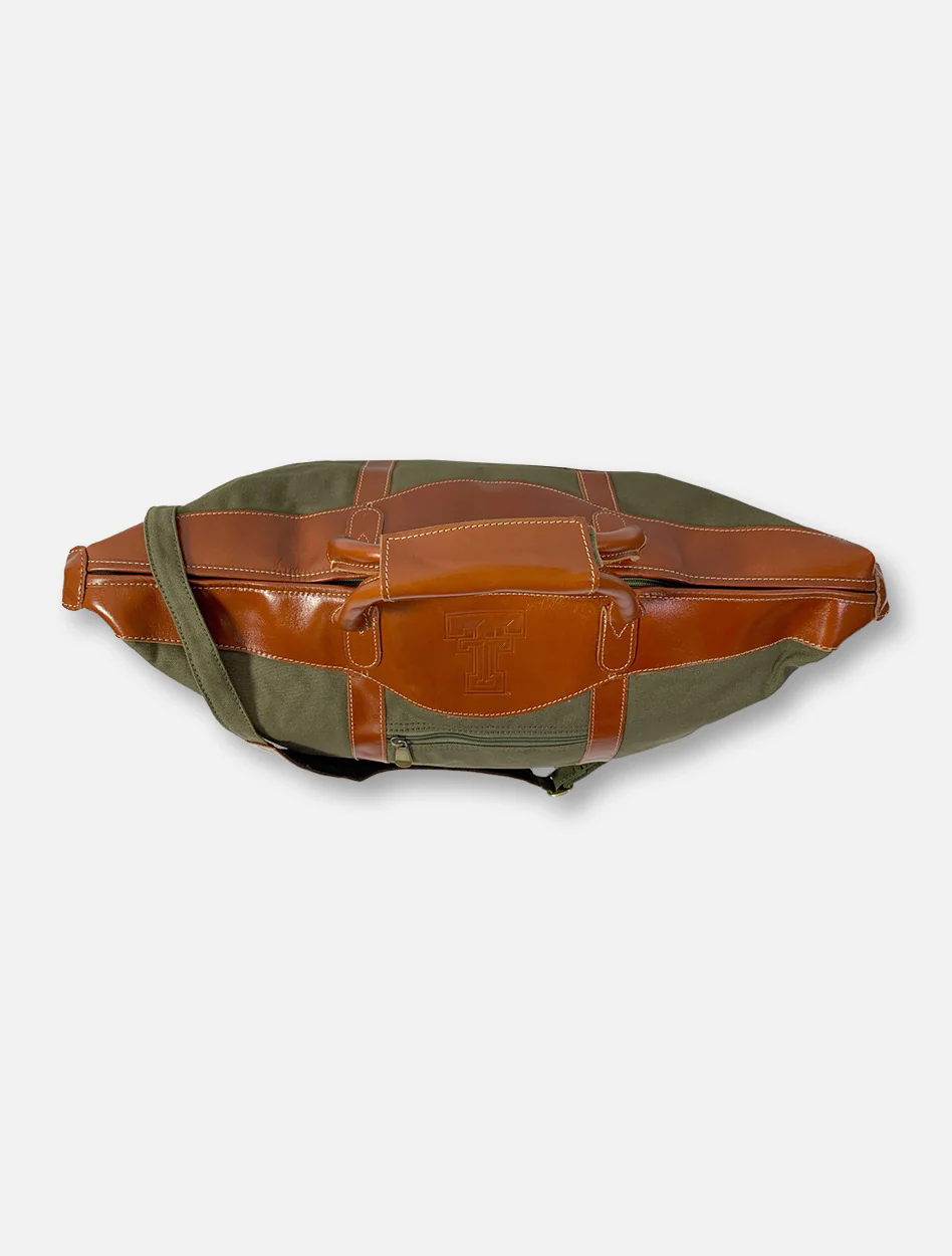 Texas Tech Red Raiders Double T Canyon Canvas and Leather Duffle Bag - Image 2