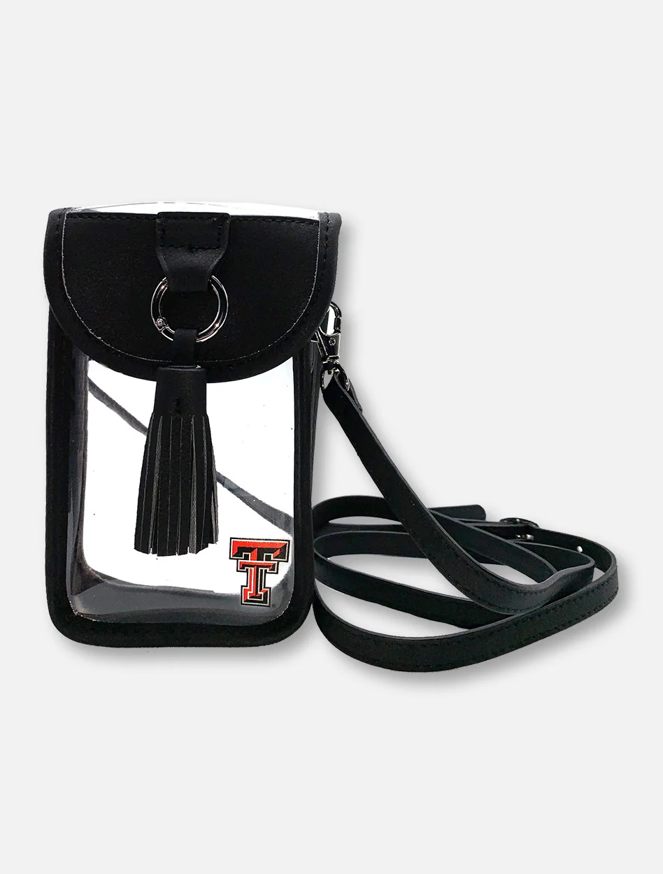Texas Tech Red Raiders Double T Clear Black Cell Phone Case With Charm