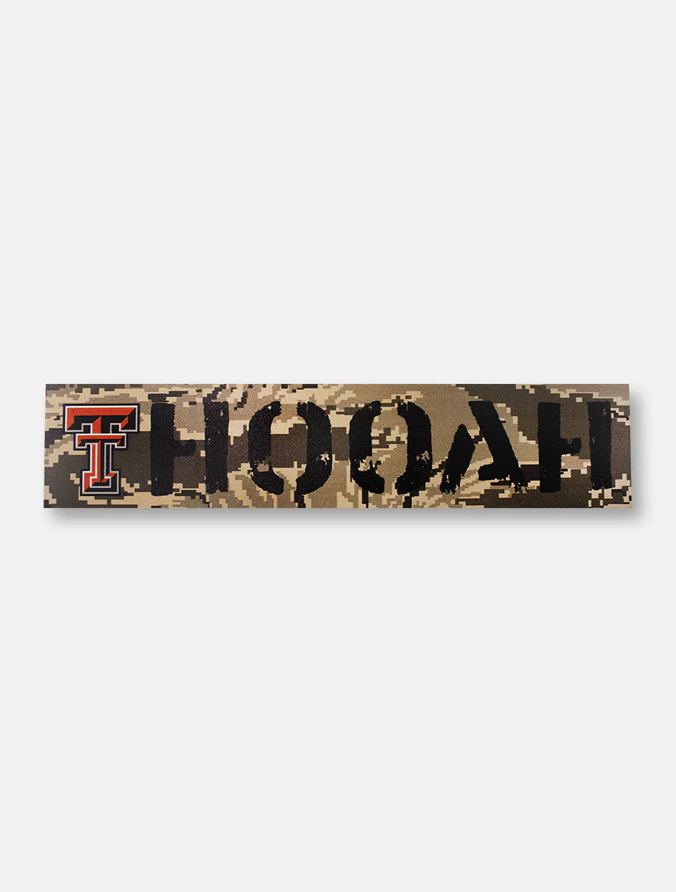 Texas Tech Red Raiders Double T "Hooyah" on Air Force Digi Camo Wall Decor