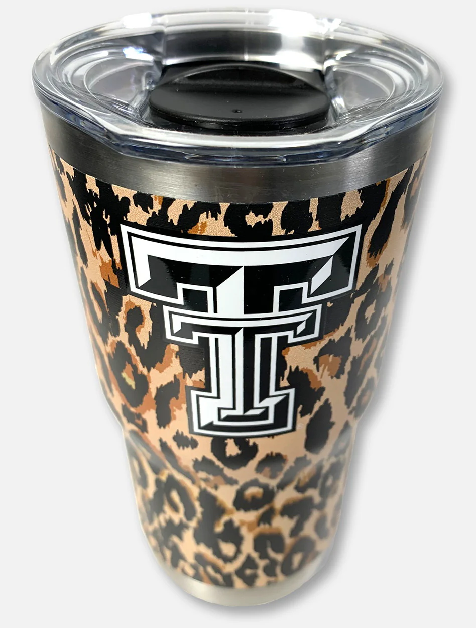 Texas Tech Red Raiders Double T Leopard 20 Oz Travel Tumbler - Image 2