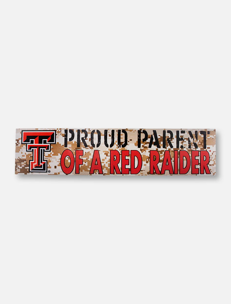Texas Tech Red Raiders Double T "Proud Parent" on Marine Digi Camo Wall Decor