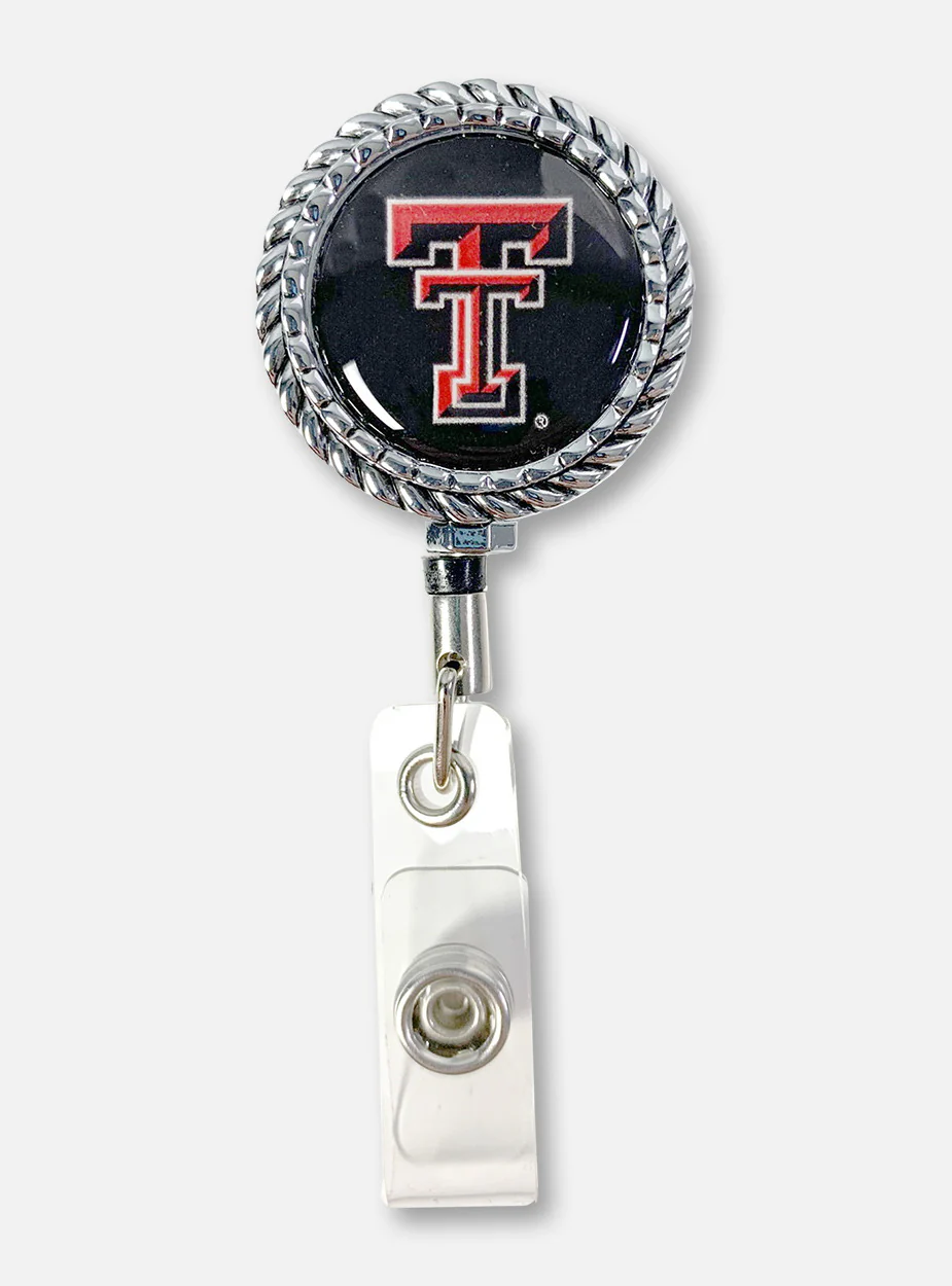 Texas Tech Red Raiders Double T Round Rope Edge Badge Reel