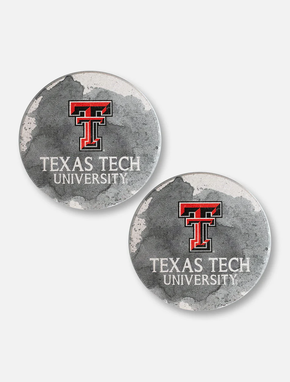 Texas Tech Red Raiders Double T Watercolor Car Coasters