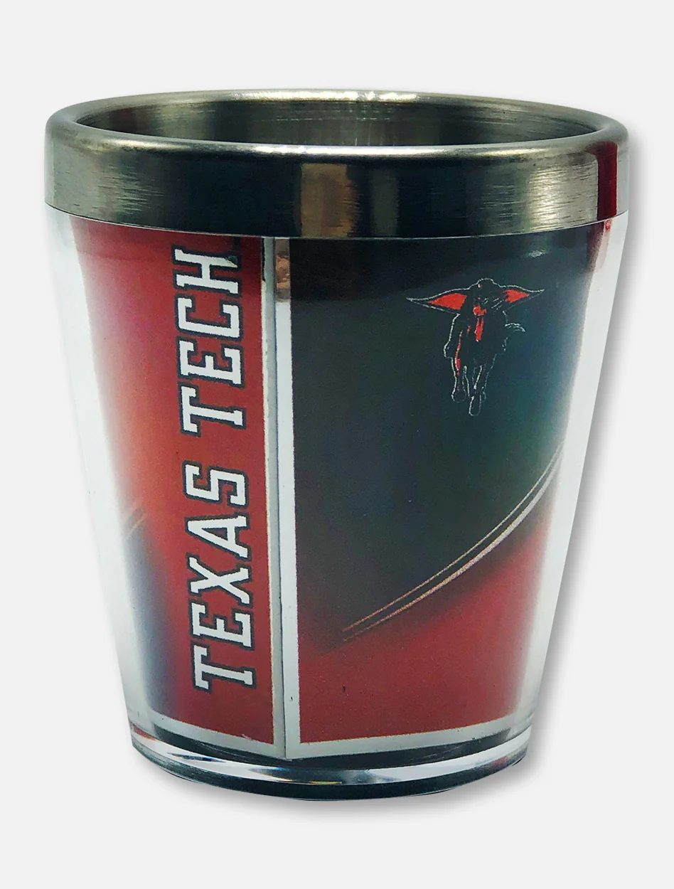 Texas Tech Red Raiders Double T with Masked Rider Shot Glass - Image 2