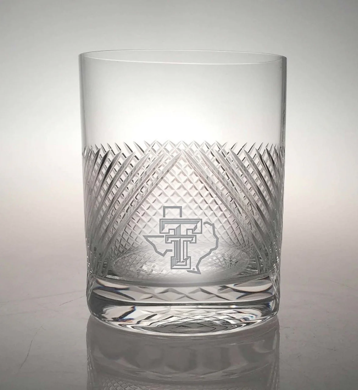 Texas Tech Red Raiders Etched Pride Logo "Bourbon Street" Double Old Fashion Glassware