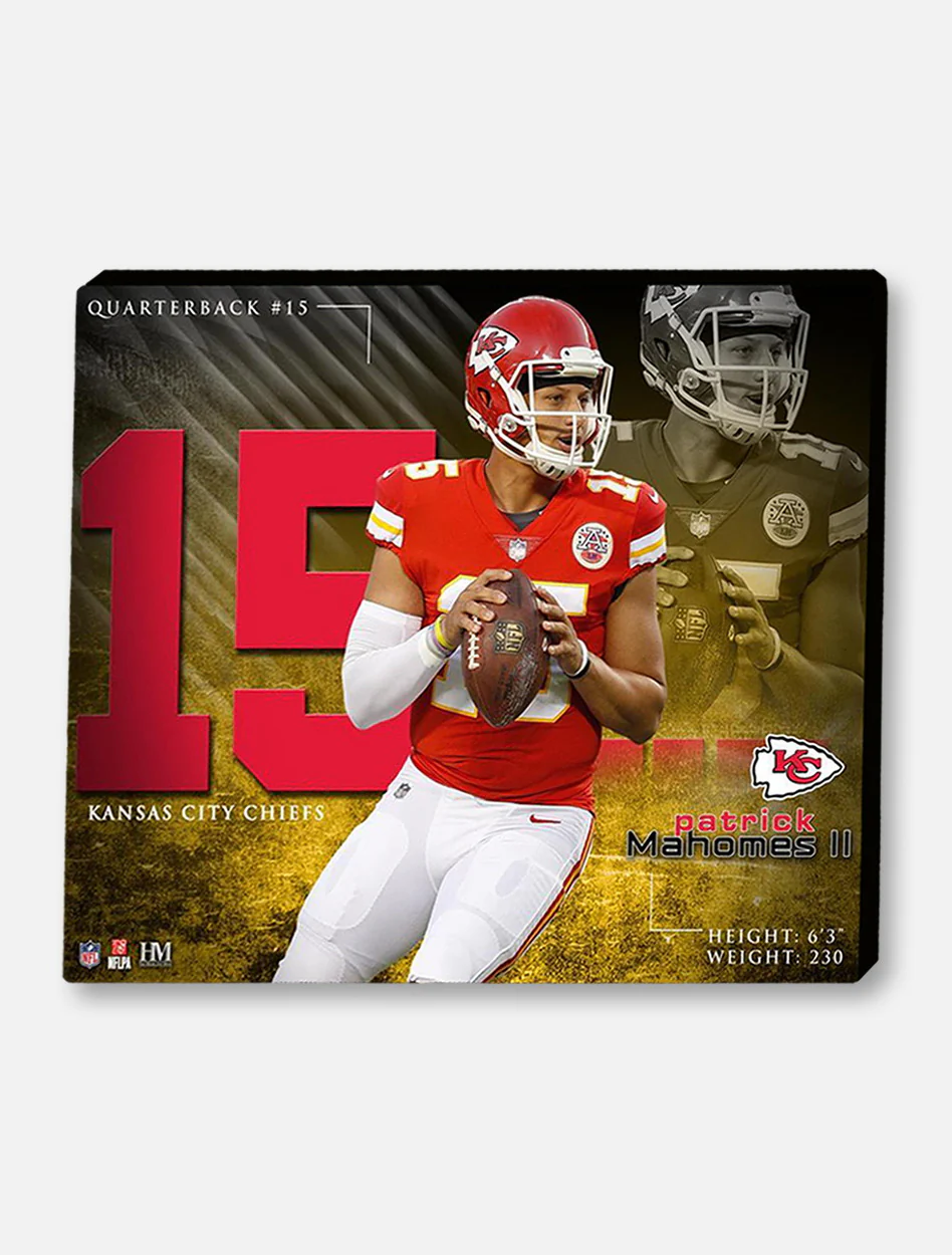 Texas Tech Red Raiders Highland Mint Kansas City Chiefs Patrick Mahomes PlexArt Wall Decor