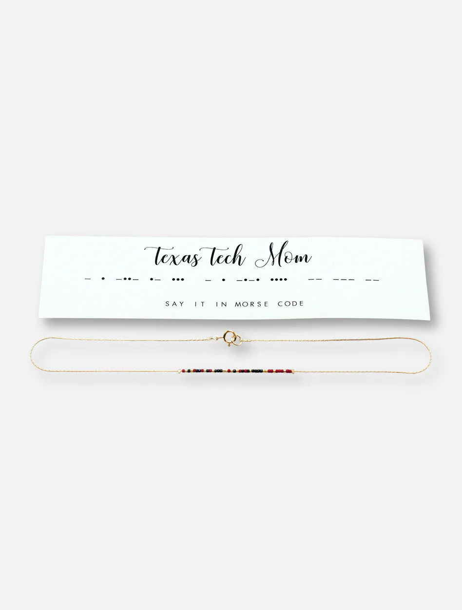 Texas Tech Red Raiders "Mom" Morse Code Necklace - Image 2