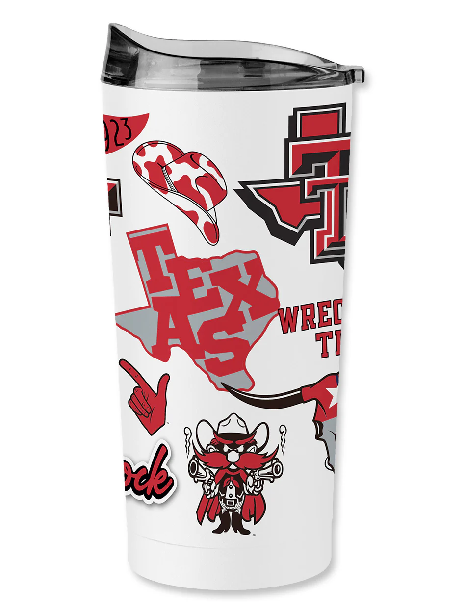 Texas Tech Red Raiders "Native All Over Logos" Travel Tumbler - Image 2