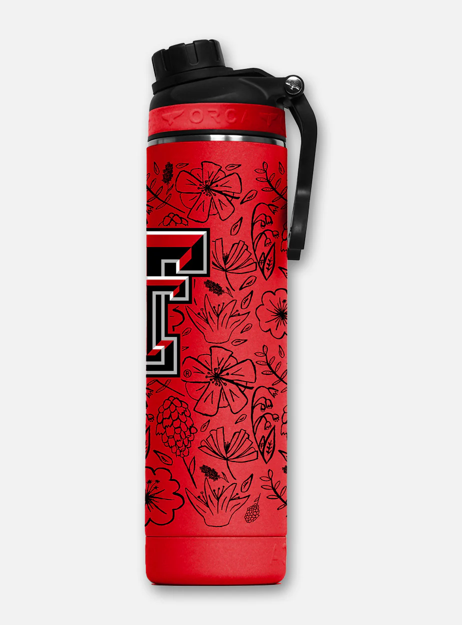 Texas Tech Red Raiders Orca Floral "Hydra" Metal Water Bottle - Image 2