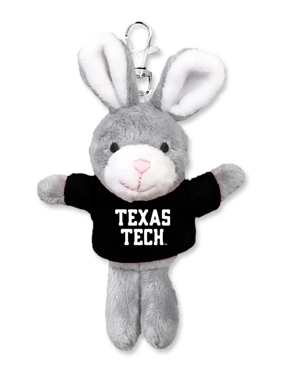 Texas Tech Red Raiders  Plush Bunny in Texas Tech T-Shirt Keychain