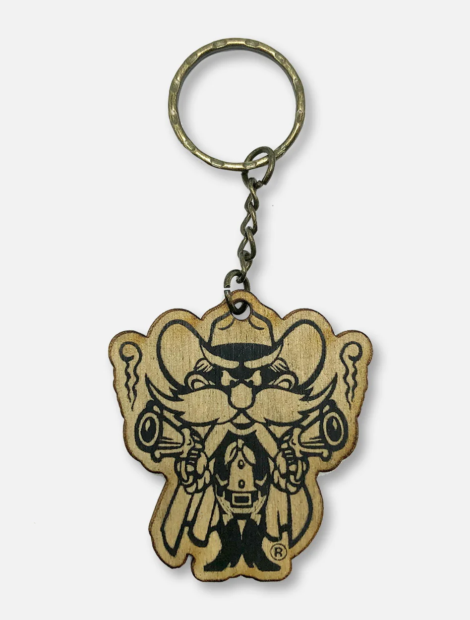 Texas Tech Red Raiders Raider Red Wooden Keychain