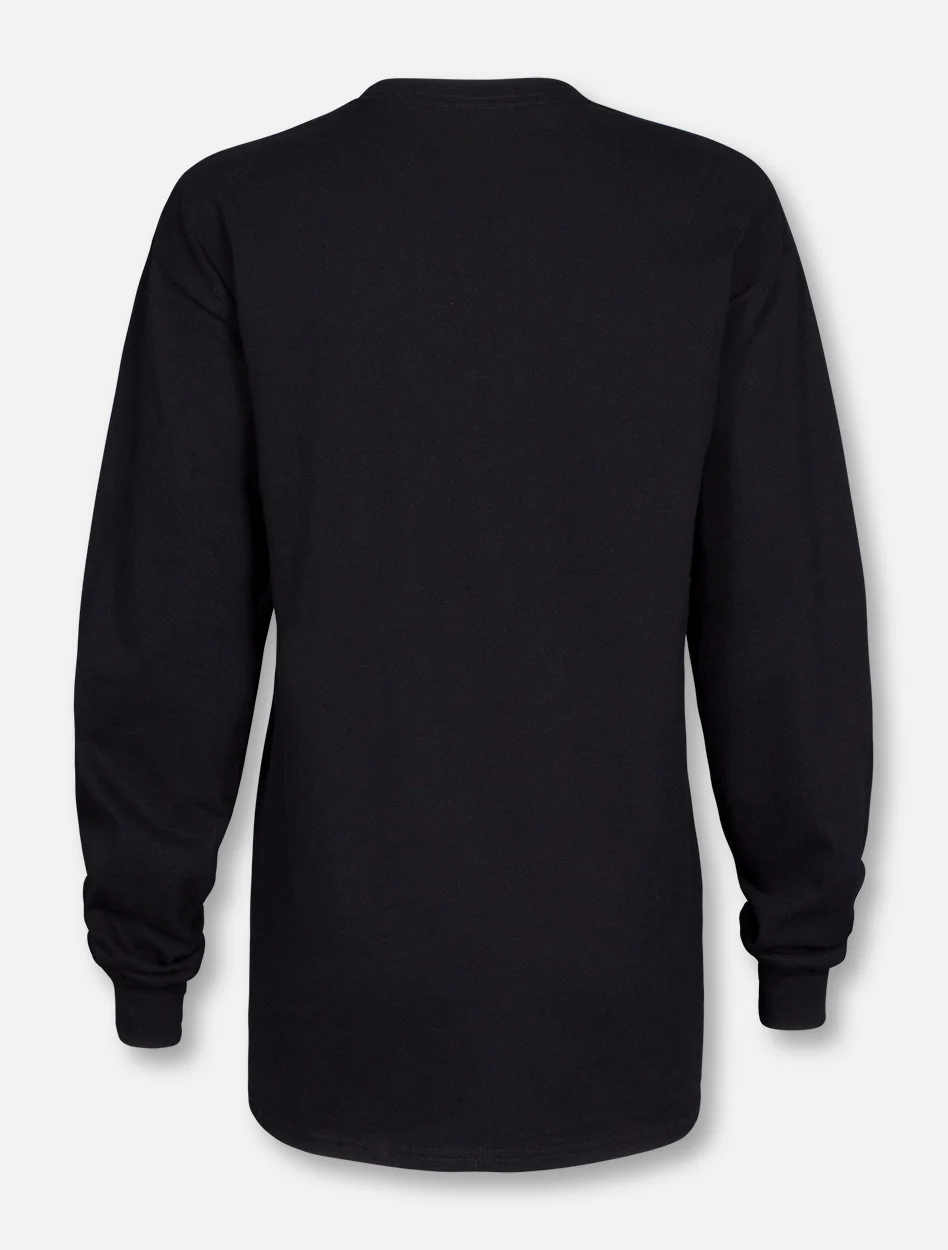 Texas Tech Red Raiders "Rugged Glitter Football Font" Long Sleeve T-Shirt - Image 2